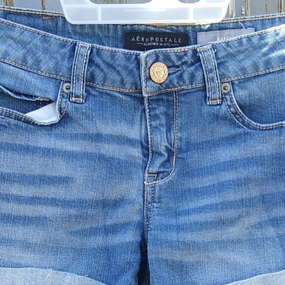 Aeropostale Denim Shorts Midi - 2 Reg / Normal - Picture 2 of 14